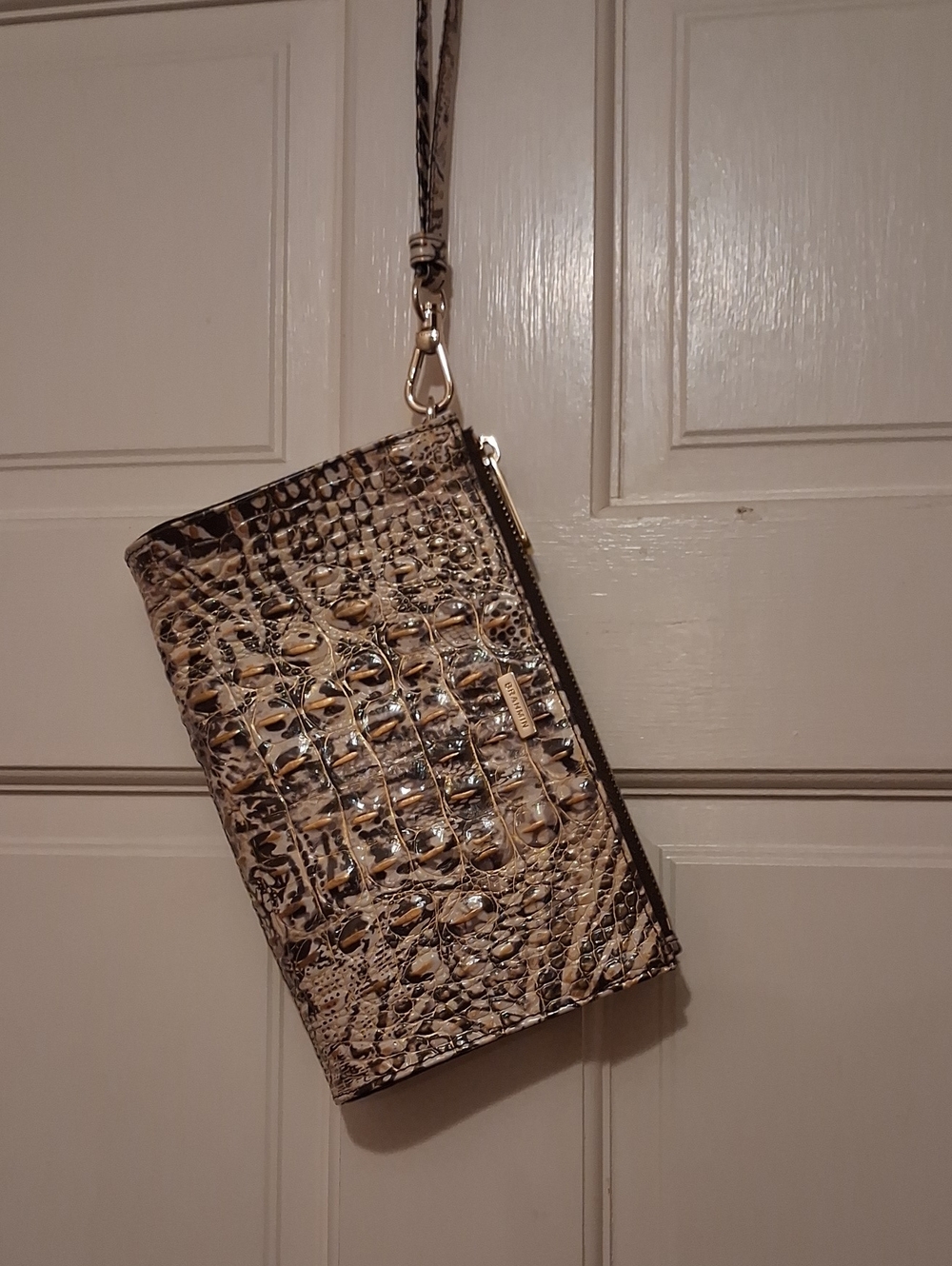 Brahmin Daisy Evolved Melbourne..leather Animal Print.brown And Gold .8in W .0